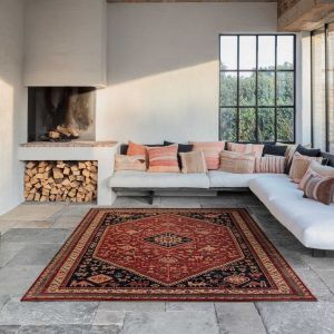 Kashqai 4364 301 Bordered Traditional Wool Rug by Mastercraft