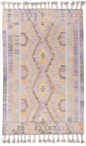 756 Classic Kelim Light Purple Vintage Wool Rug by Tom Tailor