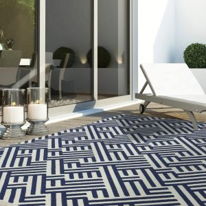 Antibes AN04 Blue White Linear Rug by Asiatic