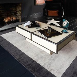 Blade Border Silver Charcoal Rug By Asiatic