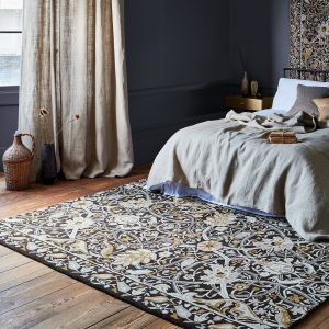Bullerswood 127305 Charcoal Mustard Floral Rug by Morris & CO.