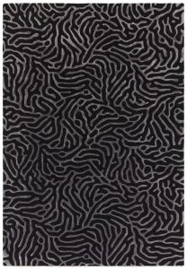 Coral Gunmetal Abstract Rug by Katherine Carnaby