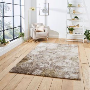 Florence 50032 Beige/Gold Abstract Rug by Think Rugs