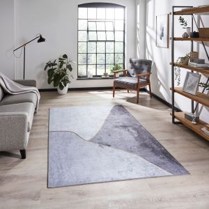 Force K7279 Grey Gold Abstract Rug by Think Rugs