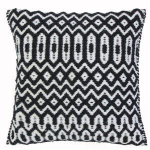 Halsey Black Geometric Cushion by Asiatic