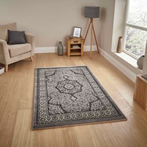 Heritage 4400 Silver Traditional Rug By Think Rugs