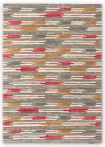 Ishi 146000 Red Charcoal Striped Rug by Sanderson