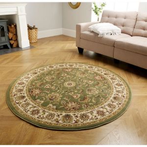 Kendra 3330 G Green Traditional Circle Rug by Oriental Weavers