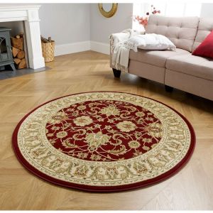 Kendra 45 M Red Traditional Circle Rug by Oriental Weavers