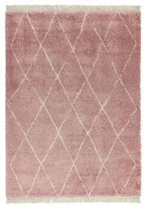 Rocco RC09 Pink Diamond Shaggy Rug by Asiatic