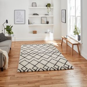 Royal Nomadic A638 White Black Rug by Think Rugs