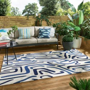 Synchronic 442308 Japanese Ink Origami Outdoor Rug by Harlequin