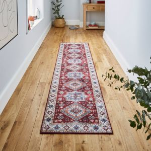 Topaz G4705 Red Traditional Runner by Think Rugs