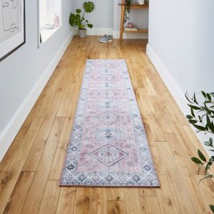 Topaz G4705 Rose Traditional Runner by Think Rugs