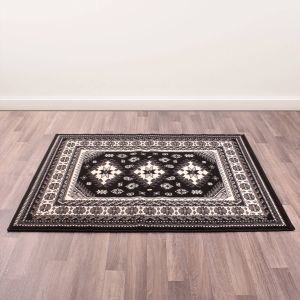 Traditional Poly Malak Black Rug by Rug Style