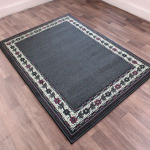 Traditional Poly Valencia Grey Purple Rug by Rug Style