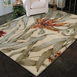 Tropics TS01 Ivory Floral Rug by Nourison 