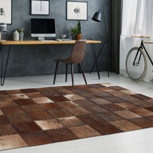 Voila 100 Brown Leather Rug by Arte Espina 