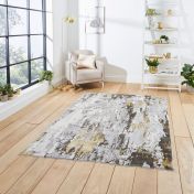 Apollo GR580 Grey Gold Abstract Rug by Think Rugs