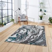 Apollo GR584 Grey Green Abstract Rug by Think Rugs
