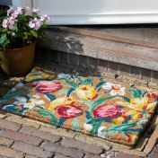 Laura Ashley Be Welcome Tulips 582218 China Blue Outdoor Doormat 