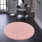 Buddy Candy Pink Washable Plain Circle Rug by Origins
