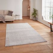 Cove Silver Plain Shaggy Rug by Think Rugs