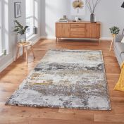 Craft 19788 Grey Ochre Abstract Rug by Think Rugs