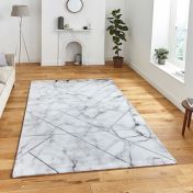 Craft 23299 Ivory Silver Abstract Rug by Think Rugs