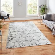 Craft NG719 Grey Silver Geometric Rug by Think Rugs