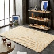 Dallas Champagne Abstract Shaggy Rug By Origins
