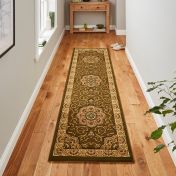 Think Rugs Heritage 4400 Green Traditional Runner