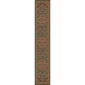 Kashqai 4354 401 Green Traditional Wool Runner by Mastercraft