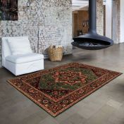 Kashqai 4354 401 Green Traditional Wool Rug by Mastercraft