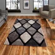 Noble House NH9247 Black / Grey Rug by Think Rugs