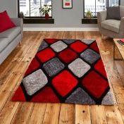 Noble House NH9247 Grey / Red Rug by Think Rugs