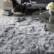Plush Silver Luxury Shaggy Polyester Rug by Asiatic