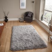 Polar PL95 Light Grey Thick Shaggy Rug by Think Rugs 