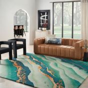 Prismatic PRS30 Emerald Wool Rug by Nourison